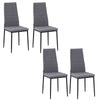 HOMCOM Modern Dining Chairs Set of 4, Upholstered Linen Fabric Kitchen Chairs with Channel Tufting and Metal Legs for Living Room, Dining Room, Bedroom, Grey