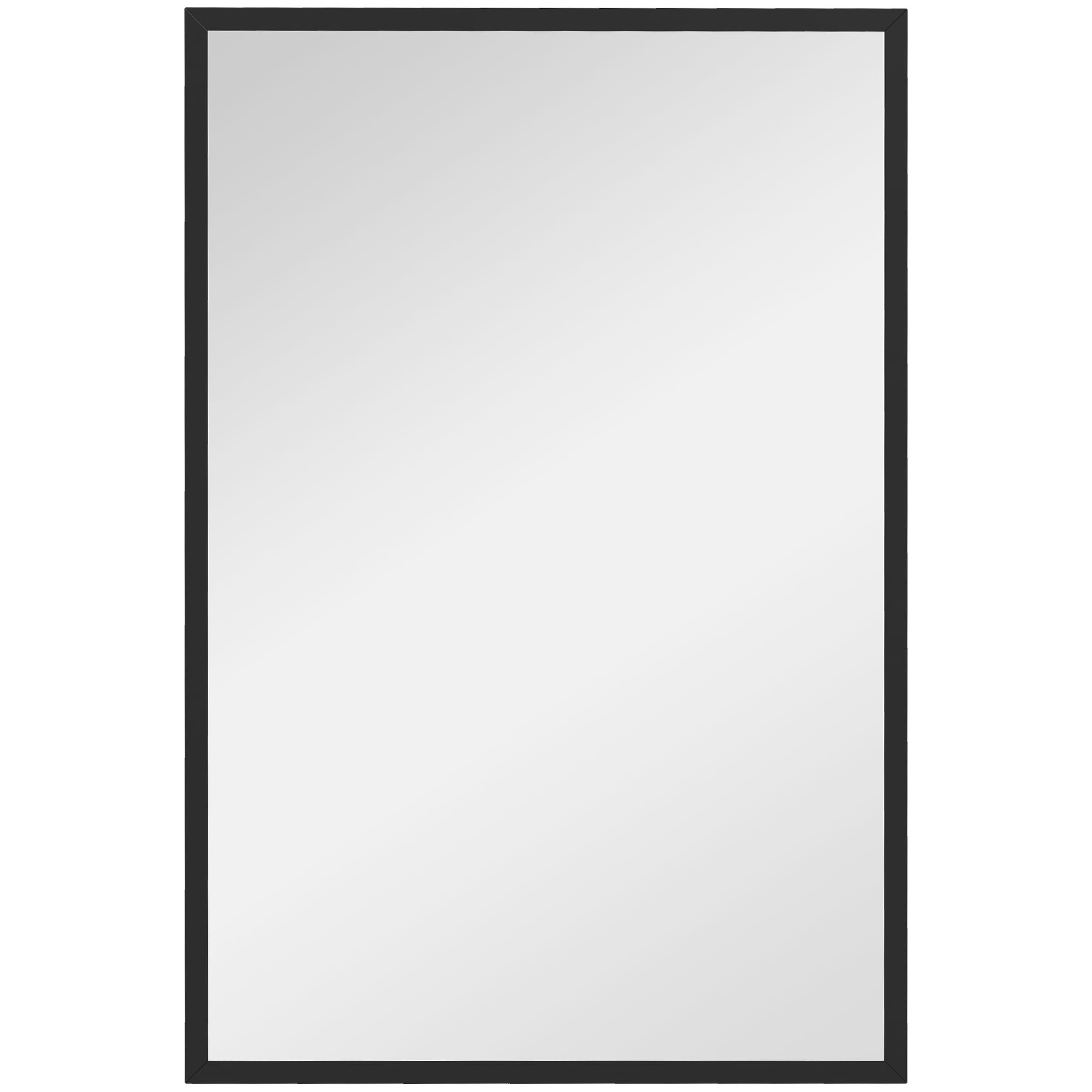HOMCOM 24" x 36" Wall Mirror, Rectangular Bathroom Mirror for Living Room, Bedroom, Entryway, Home Decor, Hangs Horizontally and Vertically, Black