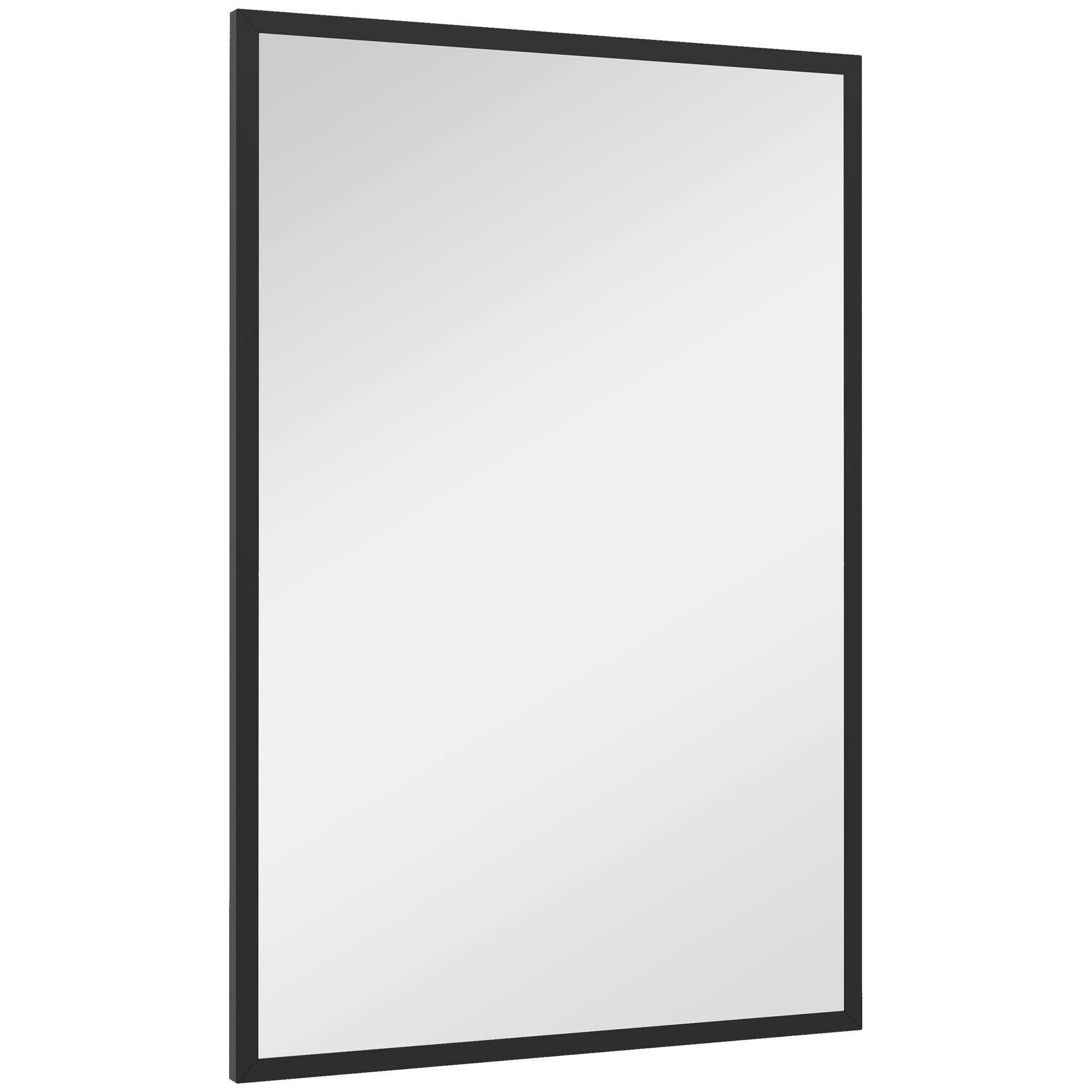 HOMCOM 24" x 36" Wall Mirror, Rectangular Bathroom Mirror for Living Room, Bedroom, Entryway, Home Decor, Hangs Horizontally and Vertically, Black