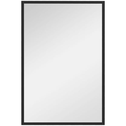 HOMCOM 24" x 36" Wall Mirror, Rectangular Bathroom Mirror for Living Room, Bedroom, Entryway, Home Decor, Hangs Horizontally and Vertically, Black