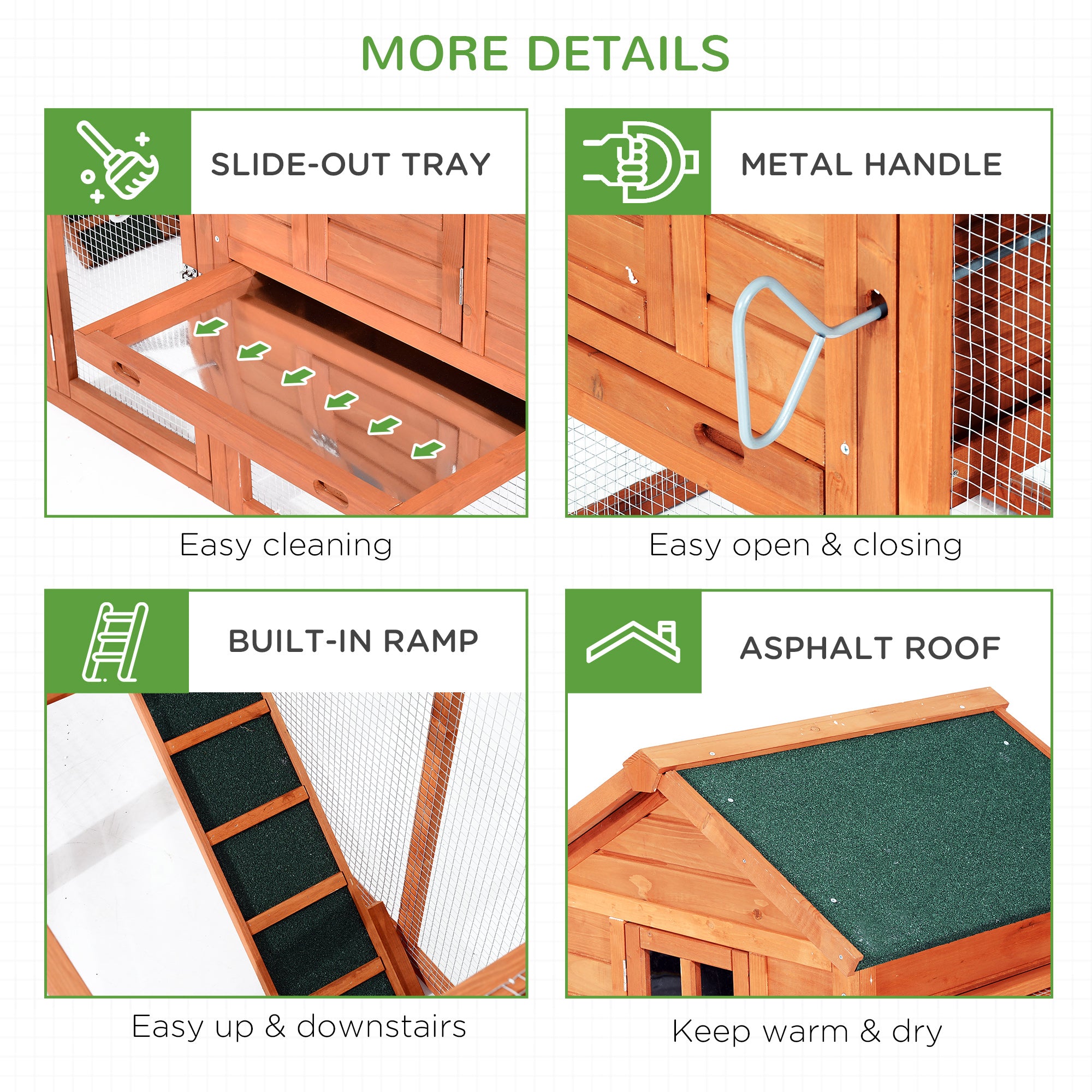 PawHut 123" Extra Large Chicken Coop Wooden Poultry House Rabbit Hutch Hen Backyard with Outdoor Run Ramps and Nesting Boxes
