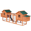 PawHut 123" Extra Large Chicken Coop Wooden Poultry House Rabbit Hutch Hen Backyard with Outdoor Run Ramps and Nesting Boxes