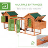 PawHut 123" Extra Large Chicken Coop Wooden Poultry House Rabbit Hutch Hen Backyard with Outdoor Run Ramps and Nesting Boxes