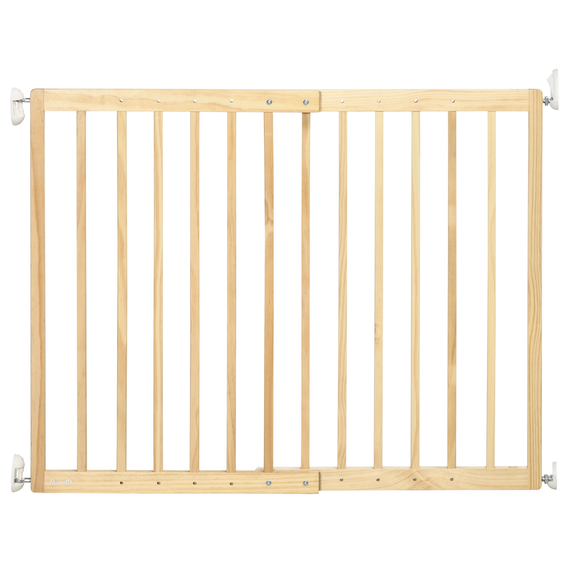 PawHut 24" - 40" Wide Walk Thru Pet Gate, Wooden Dog Gate for Stairs, Hallways, & Doorways, for Small and Medium Dogs