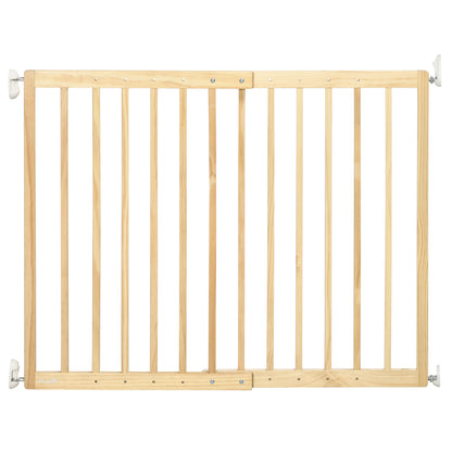 PawHut 24" - 40" Wide Walk Thru Pet Gate, Wooden Dog Gate for Stairs, Hallways, & Doorways, for Small and Medium Dogs