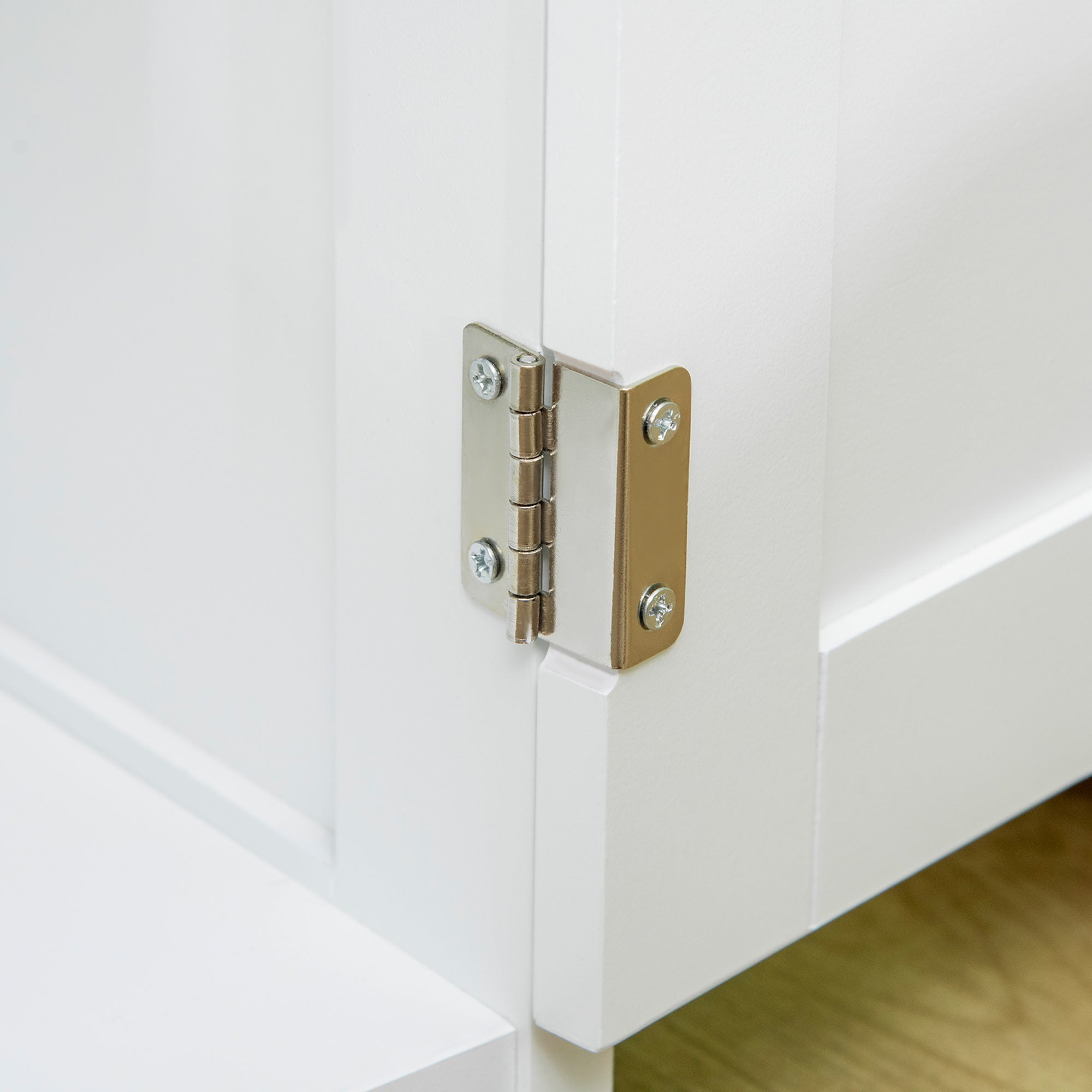 PawHut Modern Cat Litter Box Enclosure with Adjustable Partition for Customizable Space, Cat Washroom End Table for Indoor Cats with Hidden Storage Cabinet Space, White