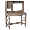 HOMCOM Computer Desk with Storage, Study Table with Bookshelves for Writing Work Bedroom Home Office Workstation, Brown