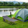 Outsunny Folding Camping Cot for Adults with Carry Bag, Side Pocket, Outdoor Portable Sleeping Bed for Travel Camp Vocation, Grey