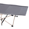 Outsunny Folding Camping Cot for Adults with Carry Bag, Side Pocket, Outdoor Portable Sleeping Bed for Travel Camp Vocation, Grey