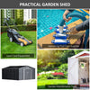 Outsunny 11' x 13' Practical Backyard Garden Storage Tool Shed Double Sliding Door 4 Ventilation Slots, Grey