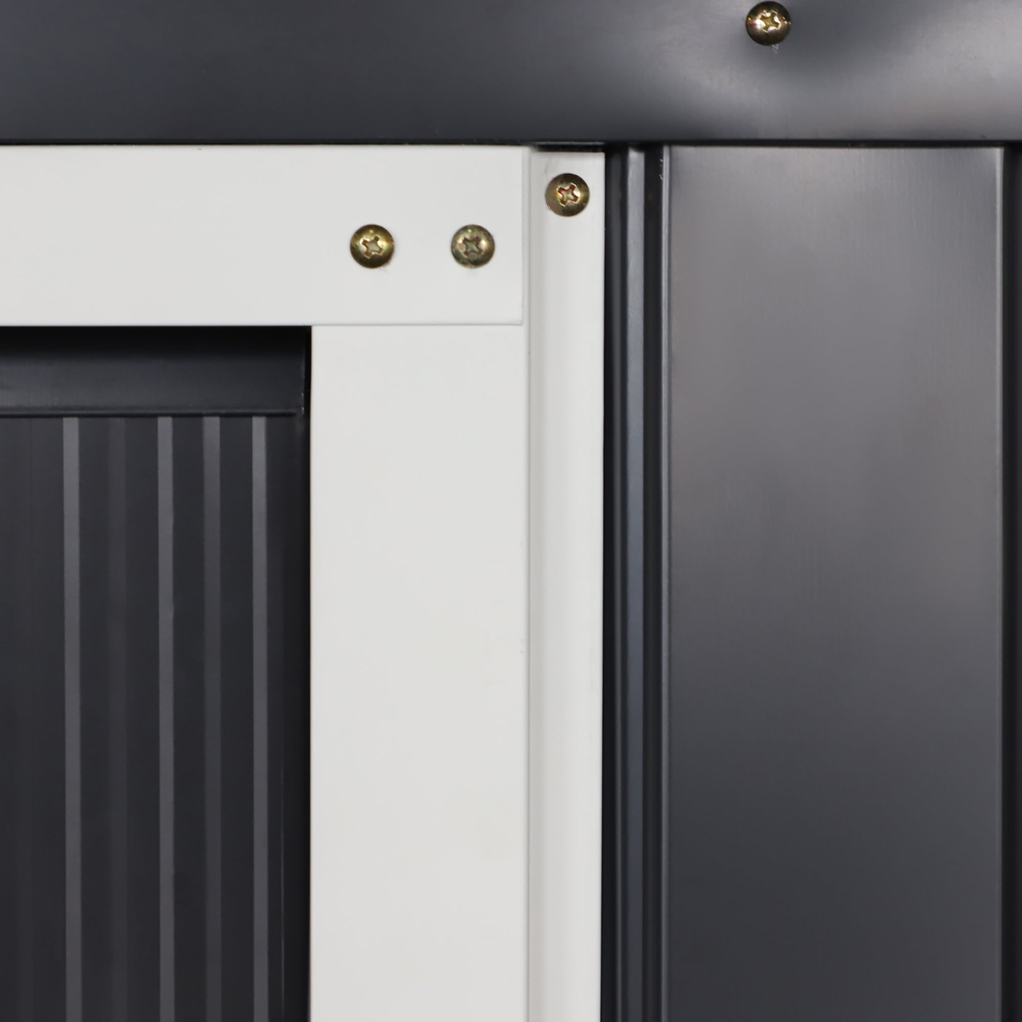 Outsunny 11' x 13' Practical Backyard Garden Storage Tool Shed Double Sliding Door 4 Ventilation Slots, Grey