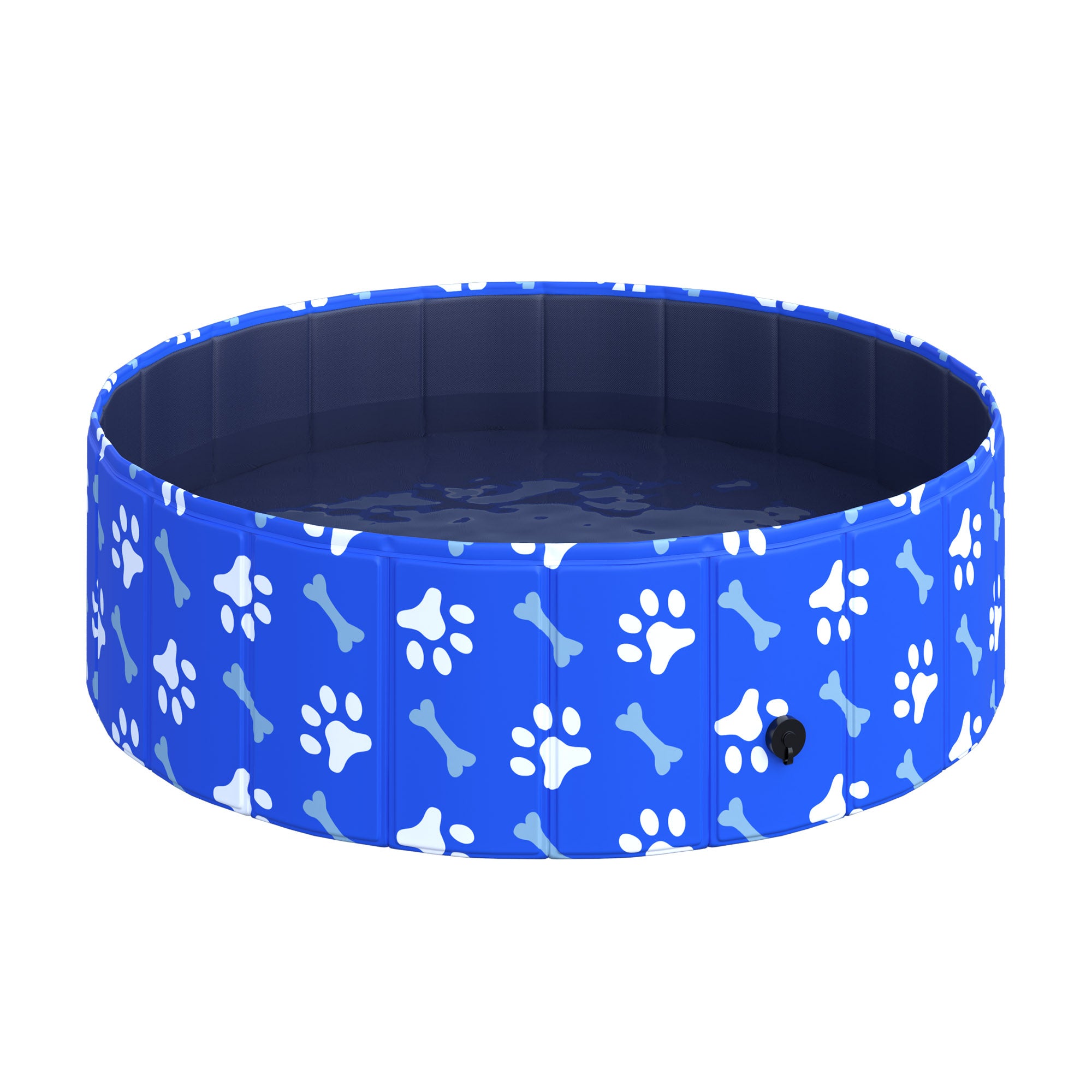 PawHut Foldable Dog Paddling Pool Pet Cat Swimming Pool Indoor/Outdoor Collapsible Bathing Tub Shower Tub Puppy Φ100 × 30H cm M Sized