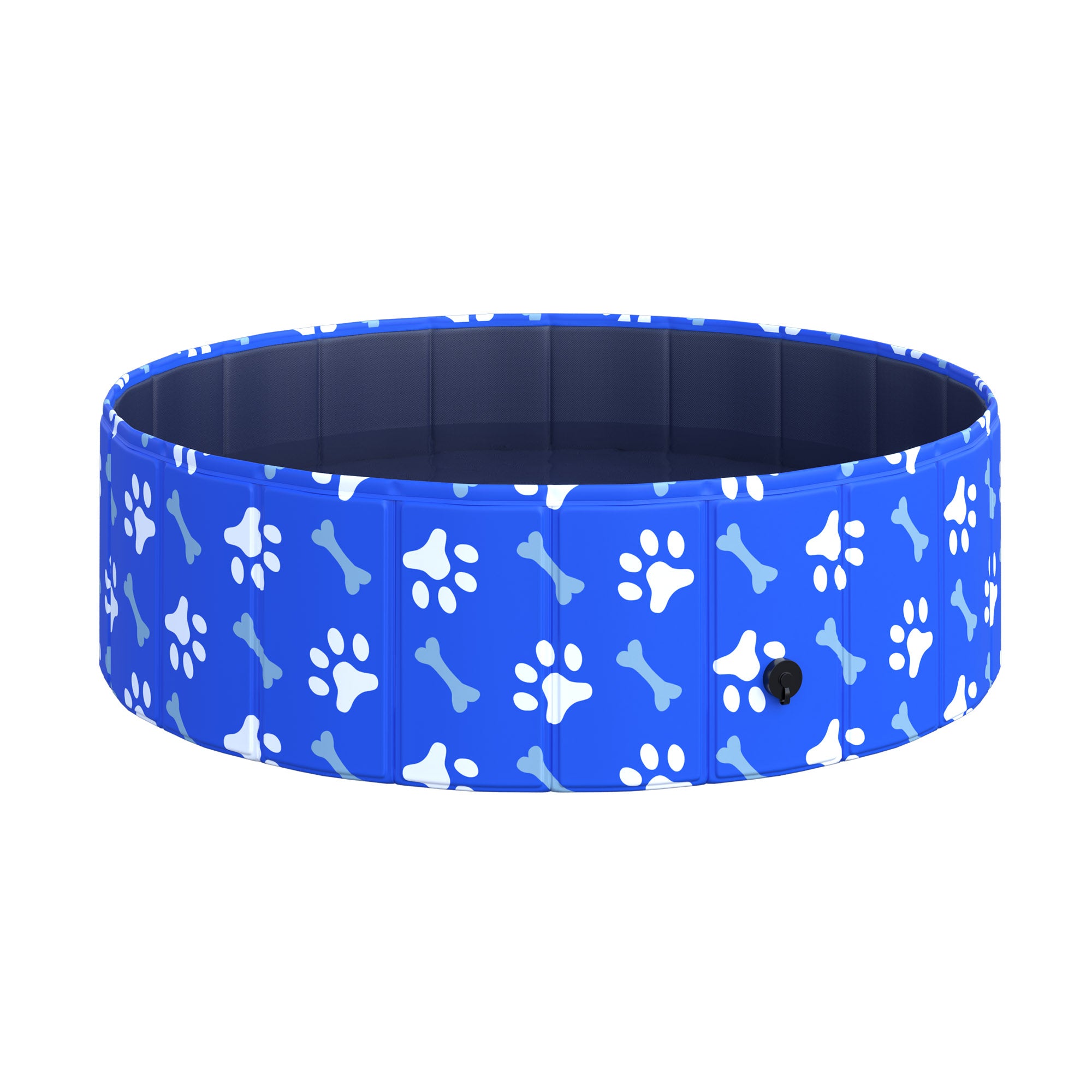 PawHut Foldable Dog Paddling Pool Pet Cat Swimming Pool Indoor/Outdoor Collapsible Bathing Tub Shower Tub Puppy Φ100 × 30H cm M Sized