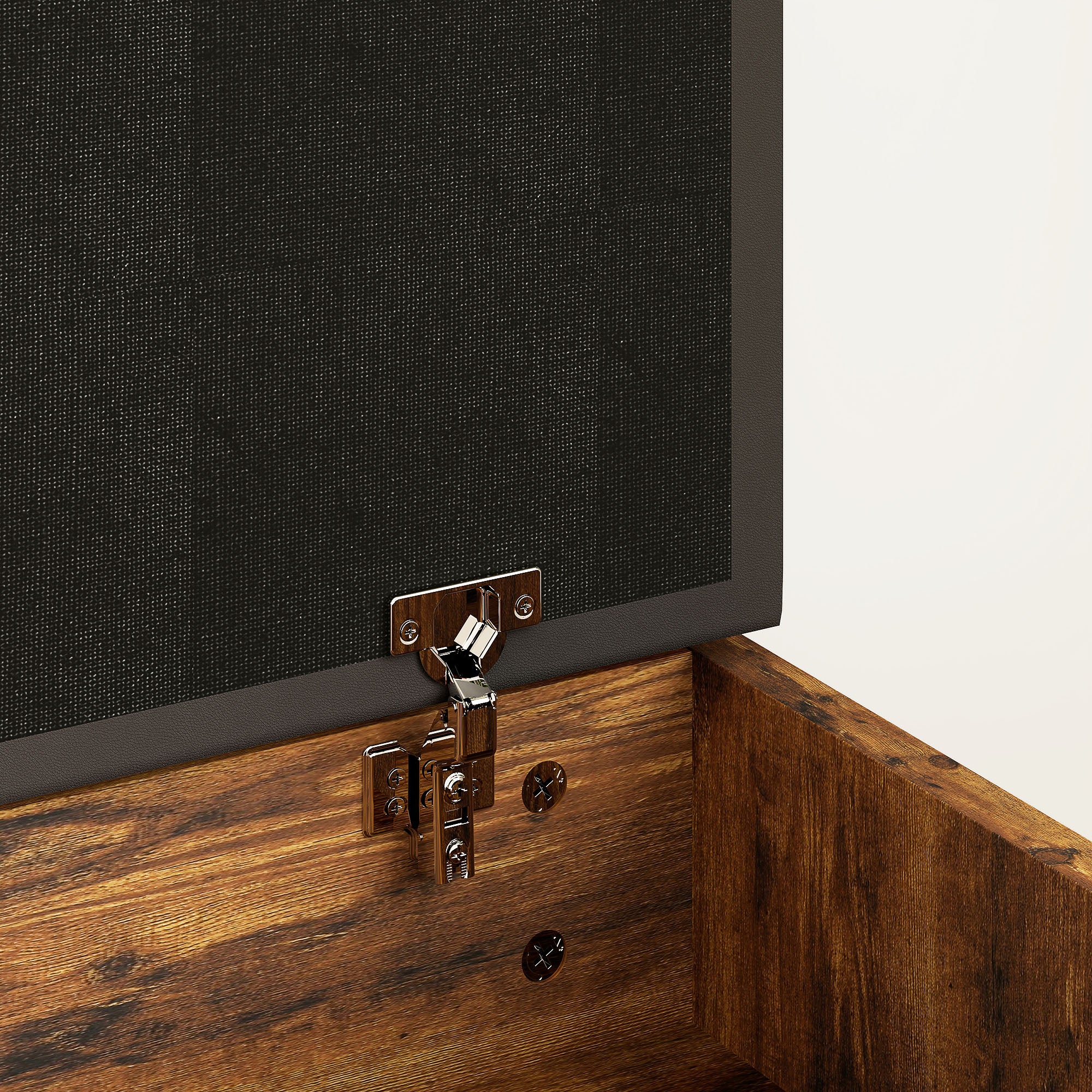 HOMCOM Shoe Bench Entryway Storage Rack with Padded Cushion PU Cover Hidden Storage for Hallway Living Room Bedroom, Rustic Brown