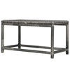 Outsunny Patio Wicker End Table, Outdoor PE Rattan Side Table, with Plastic Board Under the Full Woven Table Top for Patio, Garden, Balcony, Mixed Grey
