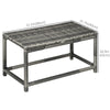 Outsunny Patio Wicker End Table, Outdoor PE Rattan Side Table, with Plastic Board Under the Full Woven Table Top for Patio, Garden, Balcony, Mixed Grey