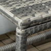 Outsunny Patio Wicker End Table, Outdoor PE Rattan Side Table, with Plastic Board Under the Full Woven Table Top for Patio, Garden, Balcony, Mixed Grey