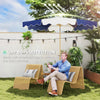 Outsunny 9FT Patio Umbrella, 45° Tilting Parasol with 8 Ribs, Crank & Air Vent, UPF 50+ Outdoor Umbrella for Garden, Deck, Poolside, Mixed Colour