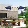 Outsunny 9FT Patio Umbrella, 45° Tilting Parasol with 8 Ribs, Crank & Air Vent, UPF 50+ Outdoor Umbrella for Garden, Deck, Poolside, Mixed Colour