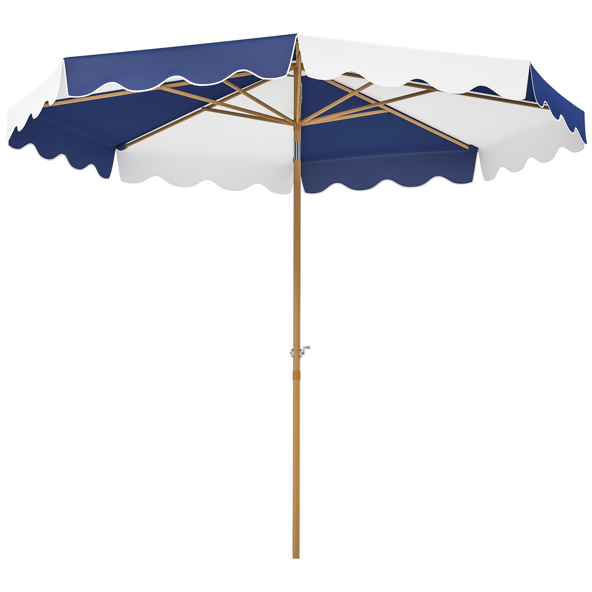 Outsunny 9FT Patio Umbrella, 45° Tilting Parasol with 8 Ribs, Crank & Air Vent, UPF 50+ Outdoor Umbrella for Garden, Deck, Poolside, Mixed Colour