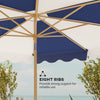 Outsunny 9FT Patio Umbrella, 45° Tilting Parasol with 8 Ribs, Crank & Air Vent, UPF 50+ Outdoor Umbrella for Garden, Deck, Poolside, Mixed Colour