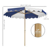 Outsunny 9FT Patio Umbrella, 45° Tilting Parasol with 8 Ribs, Crank & Air Vent, UPF 50+ Outdoor Umbrella for Garden, Deck, Poolside, Mixed Colour
