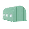 Outsunny 14.6' x 6' x 6.6' Walk-in Tunnel Greenhouse Garden Plant Seed Growing Warm House Outdoor Hot House w/ Roll Up Door, Windows, PE Cover Green