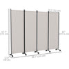 Outsunny 4 Panel Folding Room Divider with Lockable Wheels, 5.6ft Rolling Privacy Screen, Portable Freestanding Privacy Panel for Garden Backyard Deck Pool Hot Tub, Cream White