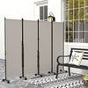 Outsunny 4 Panel Folding Room Divider with Lockable Wheels, 5.6ft Rolling Privacy Screen, Portable Freestanding Privacy Panel for Garden Backyard Deck Pool Hot Tub, Cream White