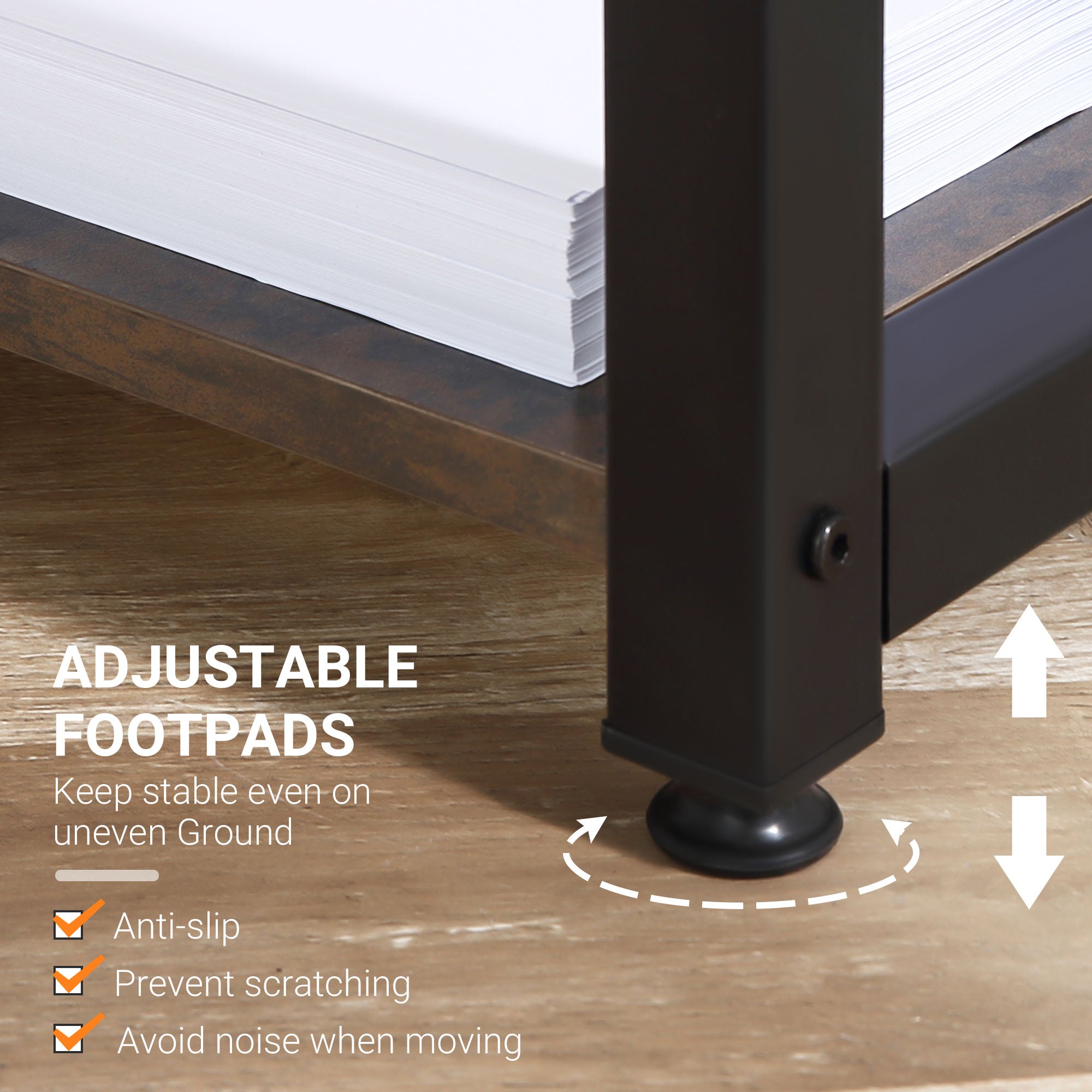 HOMCOM L-Shaped Computer Desk Home Office Corner Desk Study Workstation Table with 2 Shelves, Steel Frame, Charcoal Grey