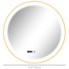 HOMCOM 28" Round LED Bathroom Mirror with Frontlit and Backlit 3 Colour and Dimmable Vanity Mirror Wall Mounted Makeup Mirror with Anti-Fog Touch Button Time and Temp Display Gold