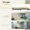 Outsunny Wicker Patio Lounger, Outdoor S Shape Recliners Lounge Chair w/ 5-Level Adjustable Backrest, Soft Padded Cushion for Outdoor Use, Khaki