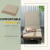 Outsunny Wicker Patio Lounger, Outdoor S Shape Recliners Lounge Chair w/ 5-Level Adjustable Backrest, Soft Padded Cushion for Outdoor Use, Khaki
