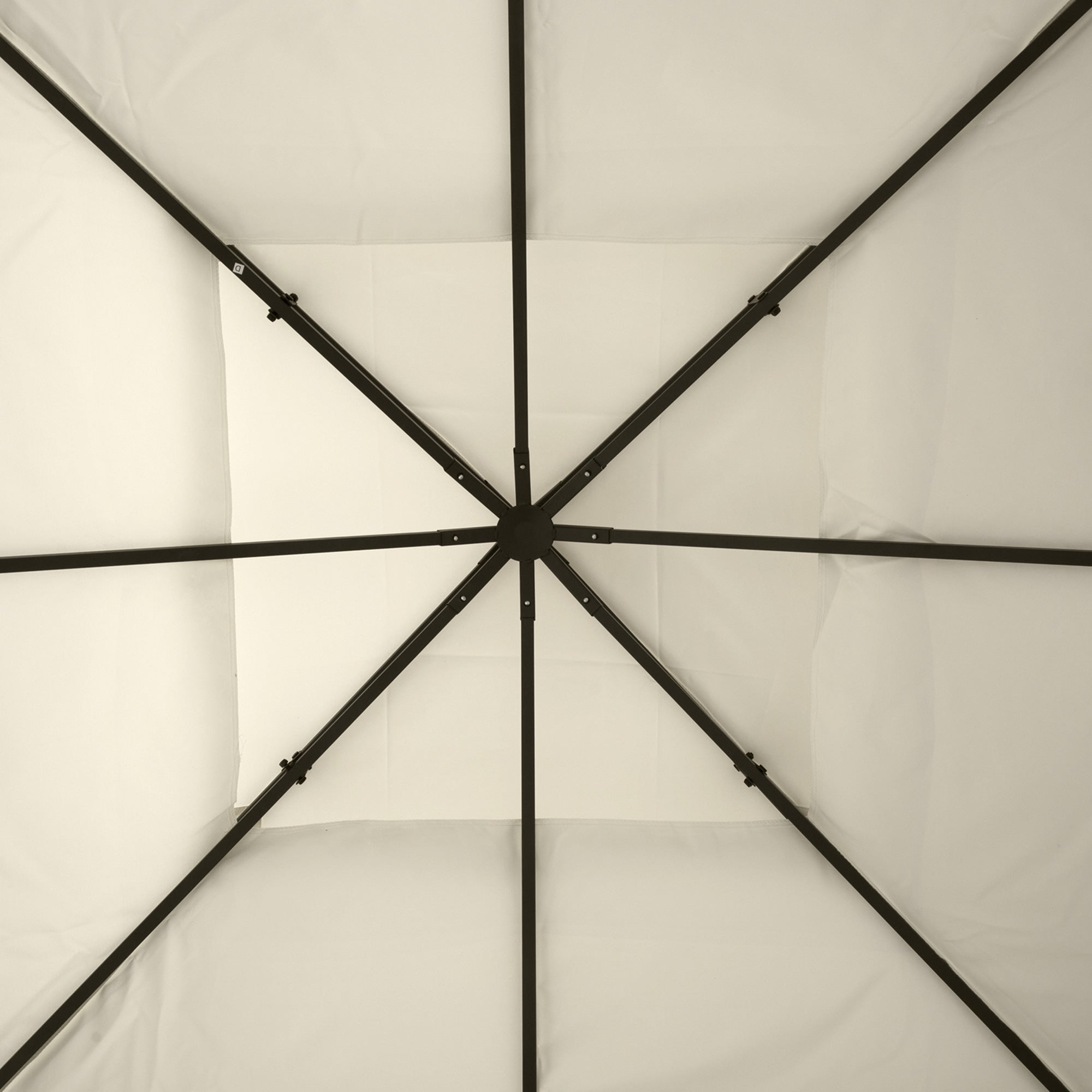 Outsunny 9.8' x 9.8' Square 2-Tier Gazebo Canopy Replacement Top Cover Outdoor Garden Sun Shade, Cream White