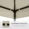 Outsunny 9.8' x 9.8' Square 2-Tier Gazebo Canopy Replacement Top Cover Outdoor Garden Sun Shade, Cream White