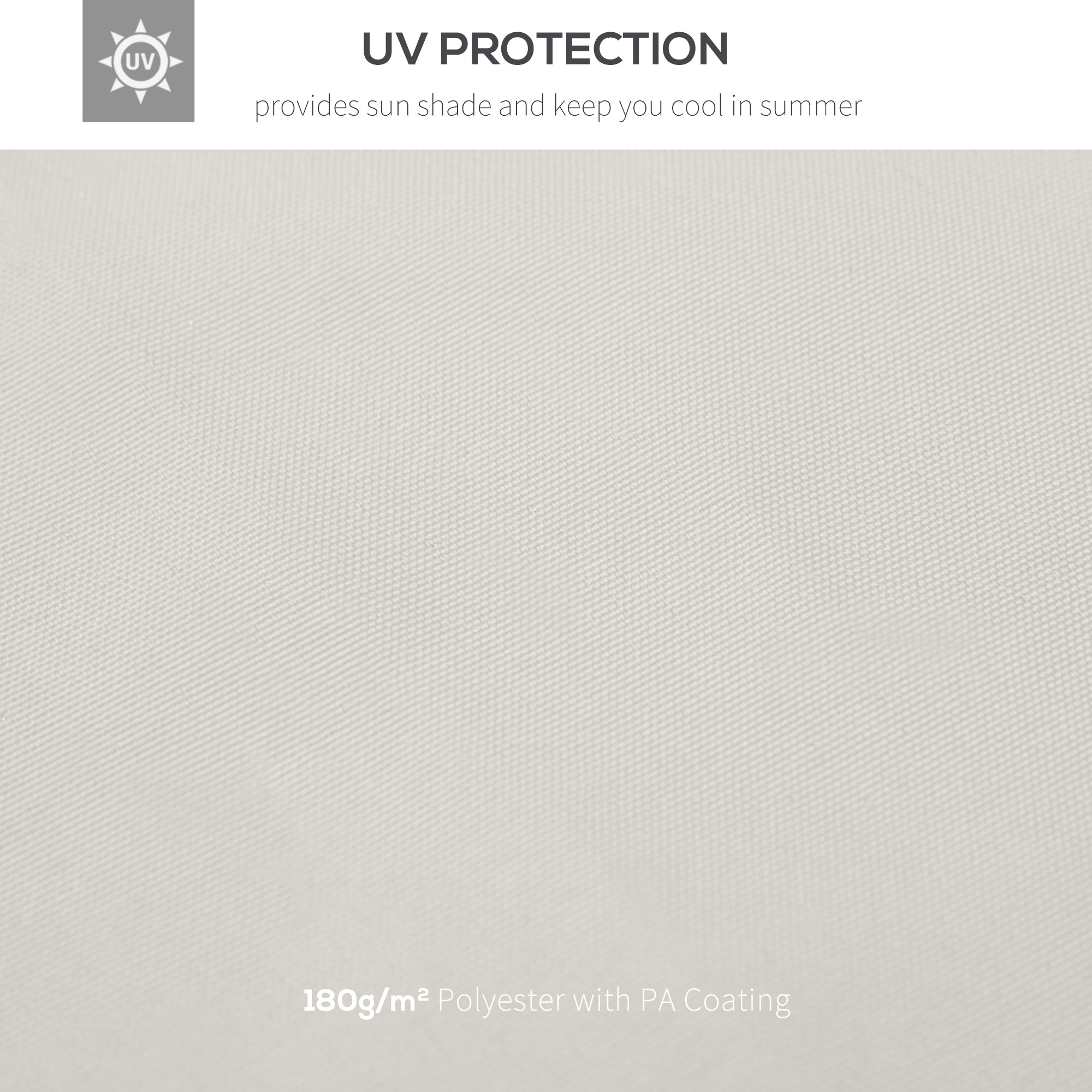 Outsunny 9.8' x 9.8' Square 2-Tier Gazebo Canopy Replacement Top Cover Outdoor Garden Sun Shade, Cream White
