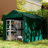 Outsunny 7' x 5' Garden Storage Tent, UV Resistant Bike Shed, Patio Storage Shelter with Roll-up Zipper Door, Outdoor Waterproof Carport Shelter for Bike, Motorcycle, Dark Green