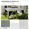 Outsunny 10' x 10' Canopy Tent, Party Tent with Mesh Netting and Double Tier Roof for Backyard, Garden, Patio, Outdoor, Cream White