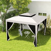 Outsunny 10' x 10' Canopy Tent, Party Tent with Mesh Netting and Double Tier Roof for Backyard, Garden, Patio, Outdoor, Cream White