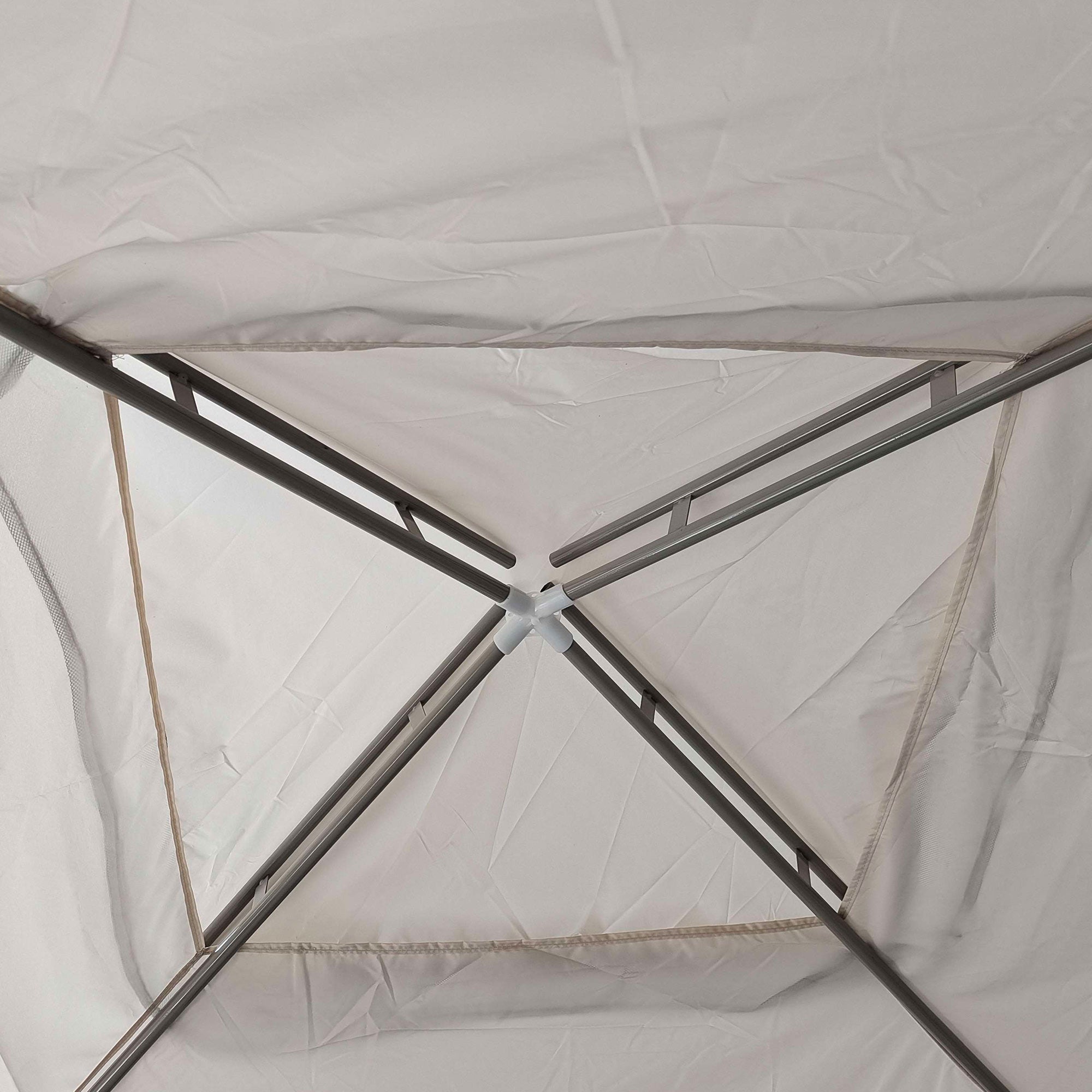 Outsunny 10' x 10' Canopy Tent, Party Tent with Mesh Netting and Double Tier Roof for Backyard, Garden, Patio, Outdoor, Cream White