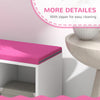 HOMCOM Bookshelf with Reading Nook, Bookcase with Seat Cushion, 5 Cube Storage Shelf for Home Office, Study, Pink