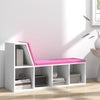 HOMCOM Bookshelf with Reading Nook, Bookcase with Seat Cushion, 5 Cube Storage Shelf for Home Office, Study, Pink