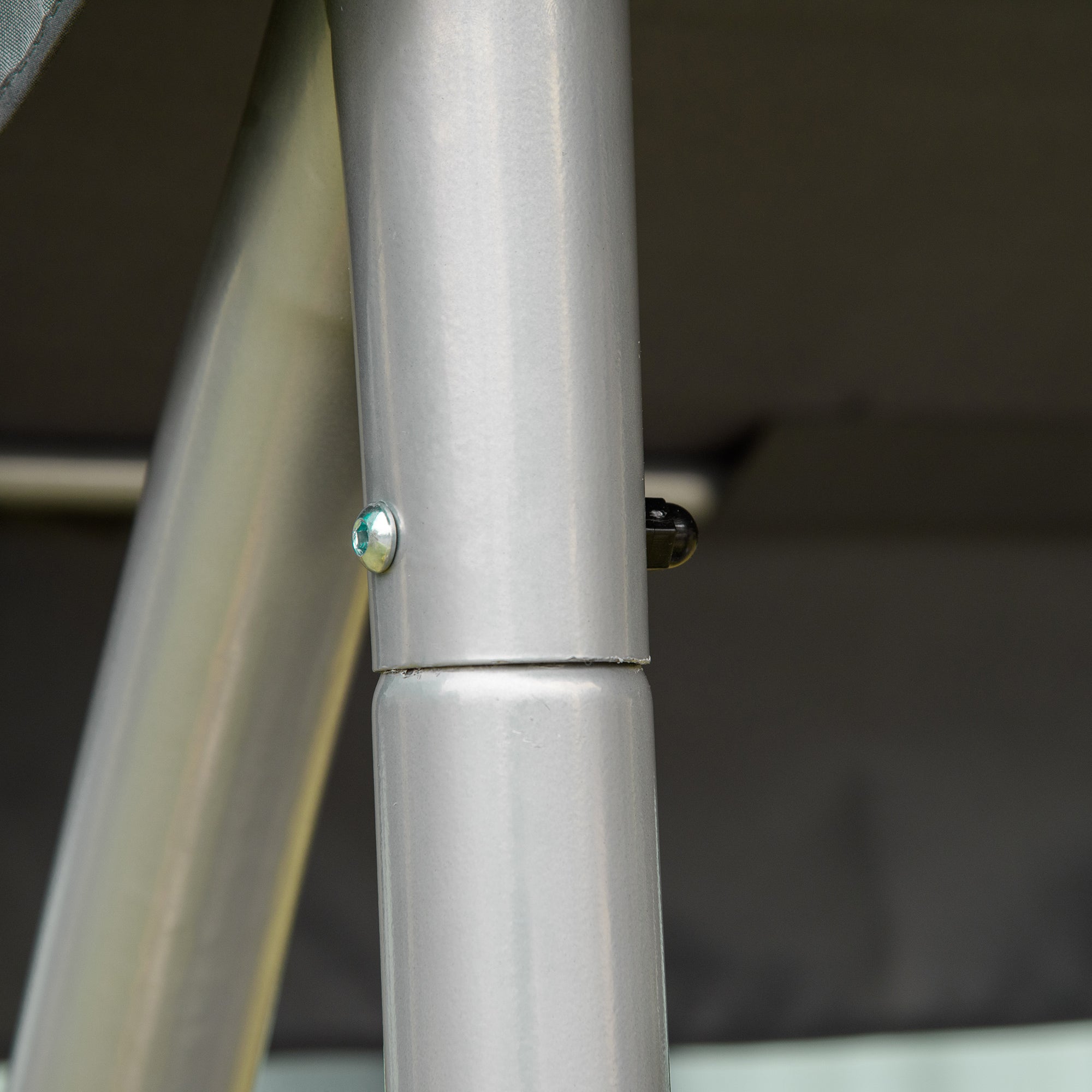 Outsunny 3 Person Patio Swing Seats with Adjustable Canopy Outdoor Swing Chair Bench for Garden, Poolside, Dark Grey