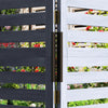 Outsunny Freestanding Outdoor Privacy Screen, 4 Self-Draining Planters / Raised Garden Beds, 3 Hinged Panels for Hot Tub, Patio, Backyard, Deck, Grey