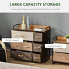 HOMCOM 7-Drawer Dresser, Fabric Chest of Drawers, 3-Tier Storage Tower with Steel Frame and Wooden Top for Bedroom, Nursery Room, Multicoloured