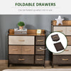 HOMCOM 7-Drawer Dresser, Fabric Chest of Drawers, 3-Tier Storage Tower with Steel Frame and Wooden Top for Bedroom, Nursery Room, Multicoloured