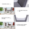 HOMCOM 6-Cubby Bookcase with Seat Cushion, Cube Storage Shelf Bookshelf with Reading Nook for Home Office, Study, Grey