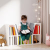 HOMCOM 6-Cubby Bookcase with Seat Cushion, Cube Storage Shelf Bookshelf with Reading Nook for Home Office, Study, Grey