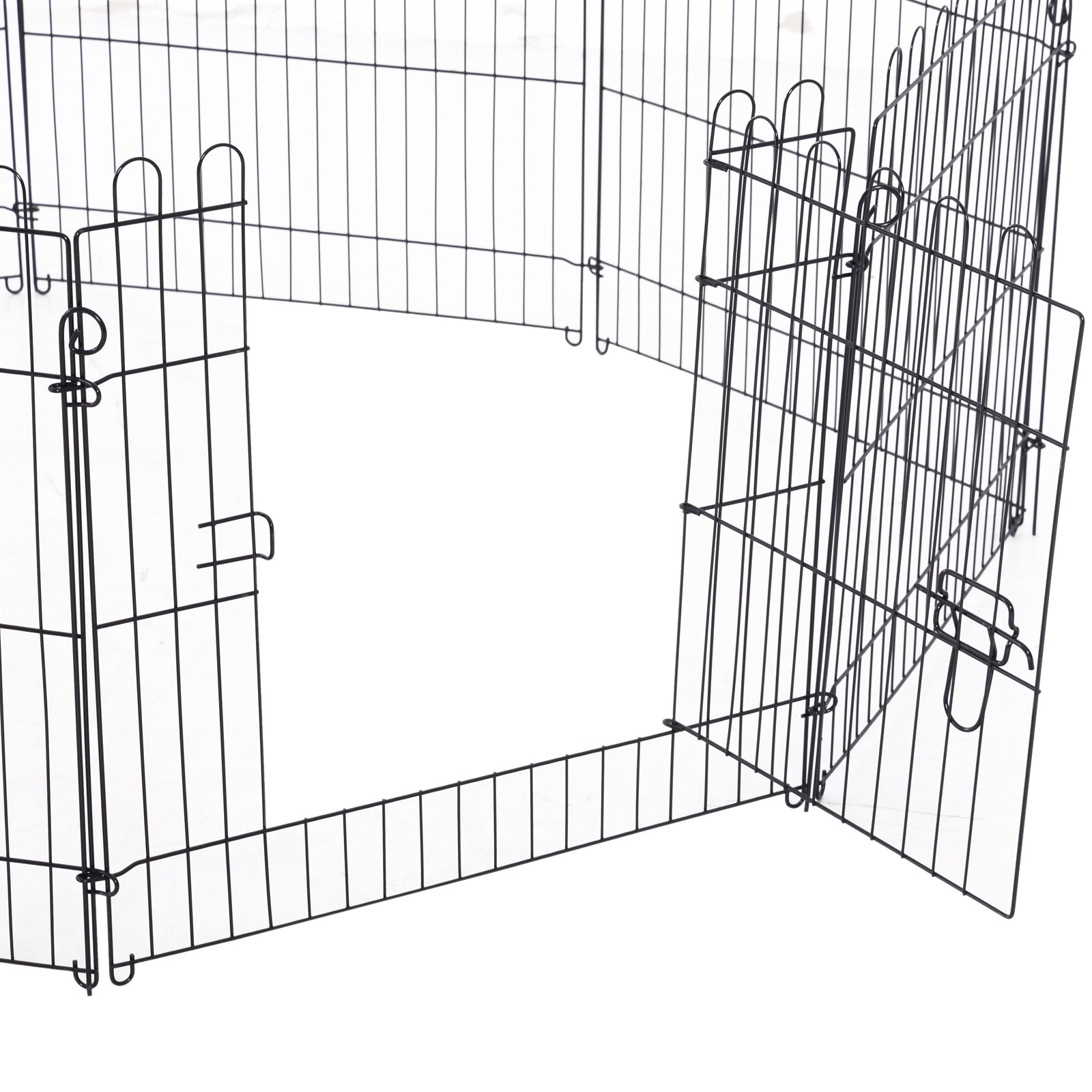 PawHut Dog Playpen Puppy Play Pen, Pet Exercise Fences for Outside Indoor, Foldable Dog Kennel, 24"H