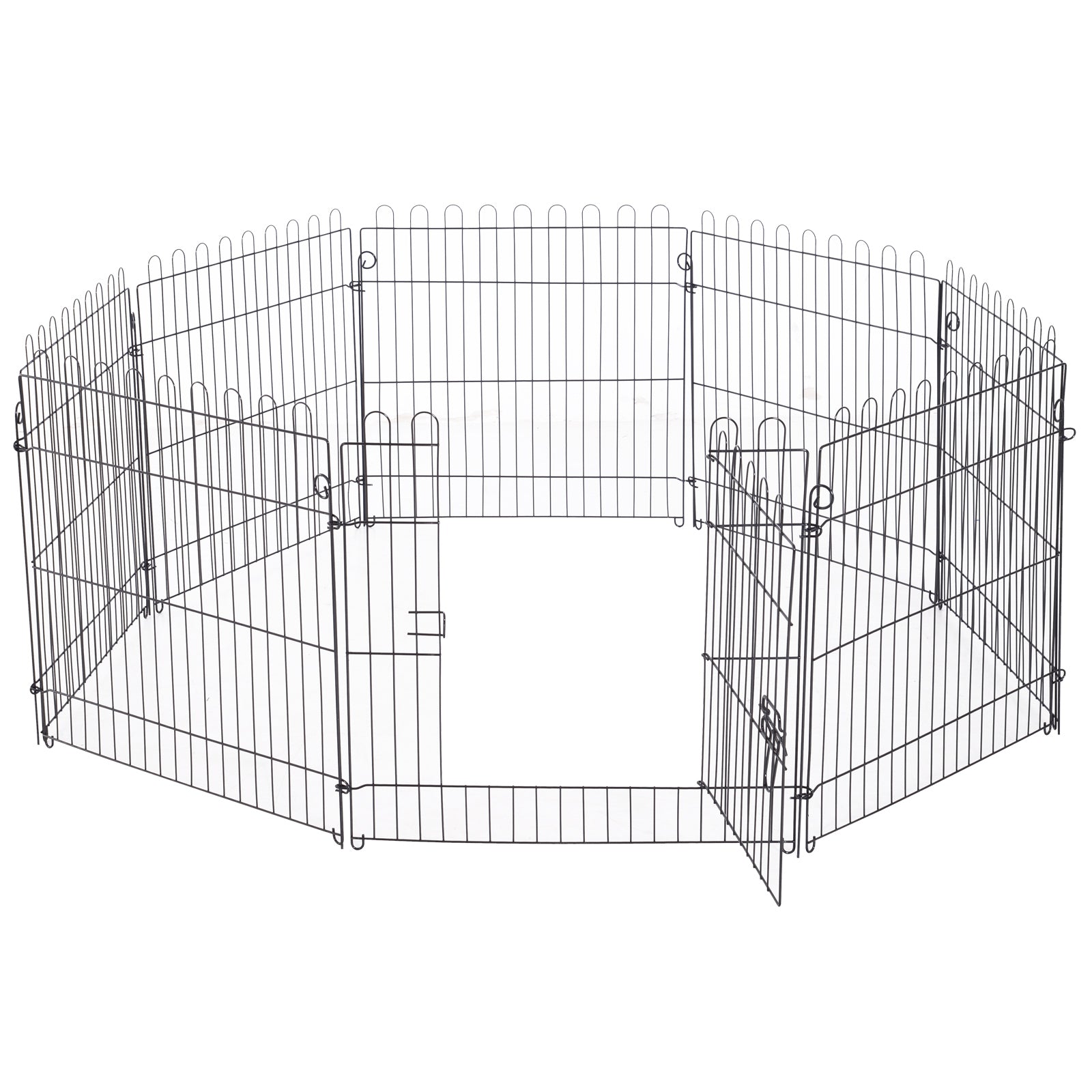 PawHut Dog Playpen Puppy Play Pen, Pet Exercise Fences for Outside Indoor, Foldable Dog Kennel, 24"H